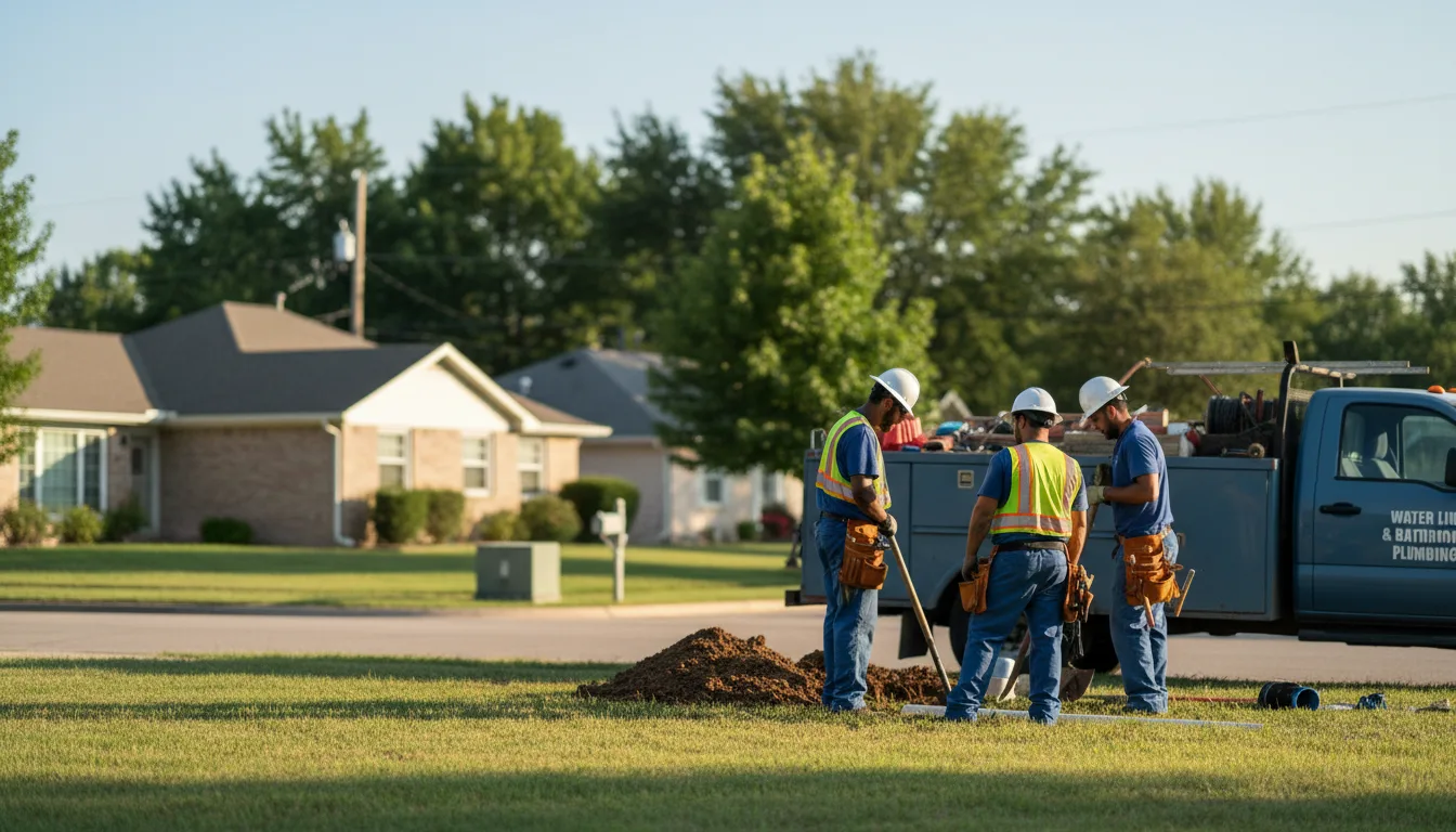 Residential water line and bathroom plumbing service in Annona, TX